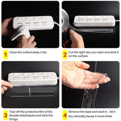 Nano Tape Transparent Reusable Waterproof Adhesive 1m