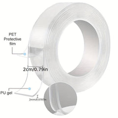 Nano Tape Transparent Reusable Waterproof Adhesive 1m