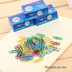 Colorful Paper Clips 70pcs Storage Box