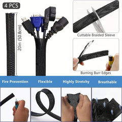 300pcs Cable Management Kit, Sleeve, Clips, Holders, Straps, Ties