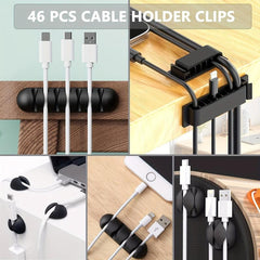 300pcs Cable Management Kit, Sleeve, Clips, Holders, Straps, Ties