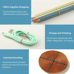 200pcs Rubber Bands 38mm 1.4mm Multiple Colors Office School Supplies