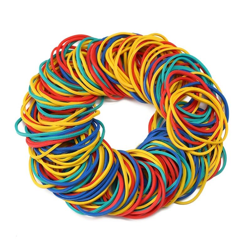 200pcs Rubber Bands 38mm 1.4mm Multiple Colors Office School Supplies