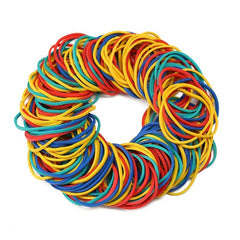 200pcs Rubber Bands 38mm 1.4mm Multiple Colors Office School Supplies