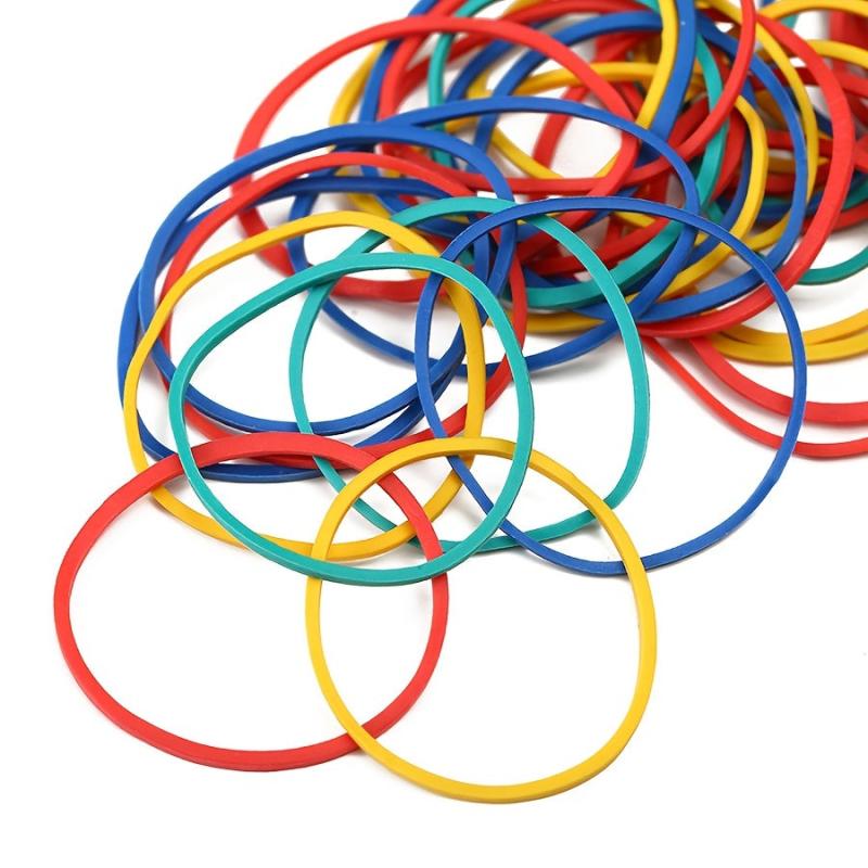 200pcs Rubber Bands 38mm 1.4mm Multiple Colors Office School Supplies