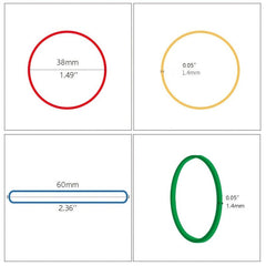 200pcs Rubber Bands 38mm 1.4mm Multiple Colors Office School Supplies