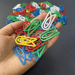 50pcs Fish Shaped Plastic Paper Clips in Various Colors