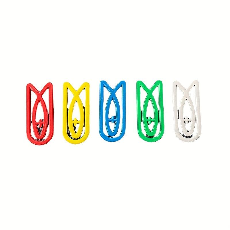 50pcs Fish Shaped Plastic Paper Clips in Various Colors