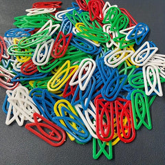 50pcs Fish Shaped Plastic Paper Clips in Various Colors