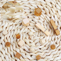 120 Wooden Thumb Tacks Push Pins in 7 Shapes for Cork Board Decor