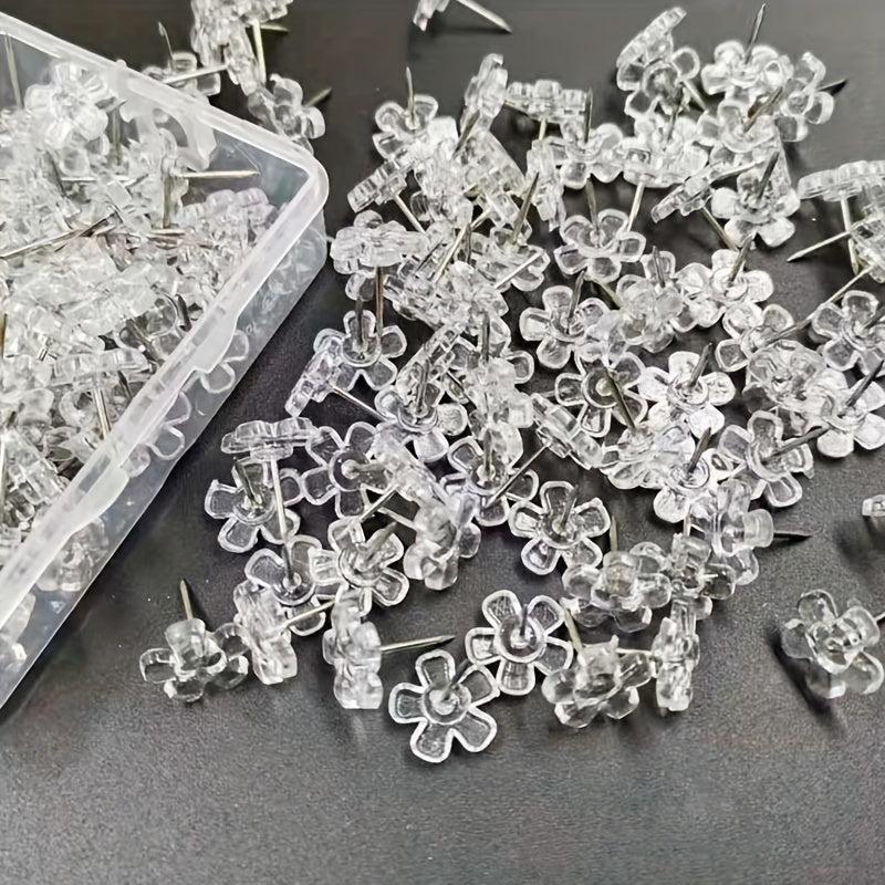 100pcs Large Capacity Transparent Flower Push Pins