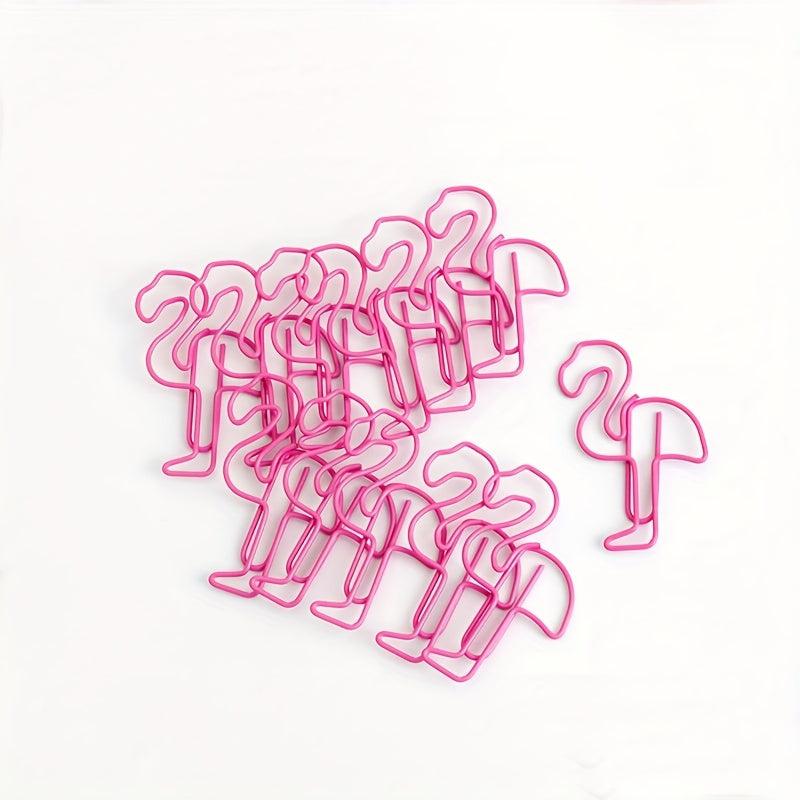 30PCS Flamingo Paper Clips Animal Bookmark File Note Page Marker