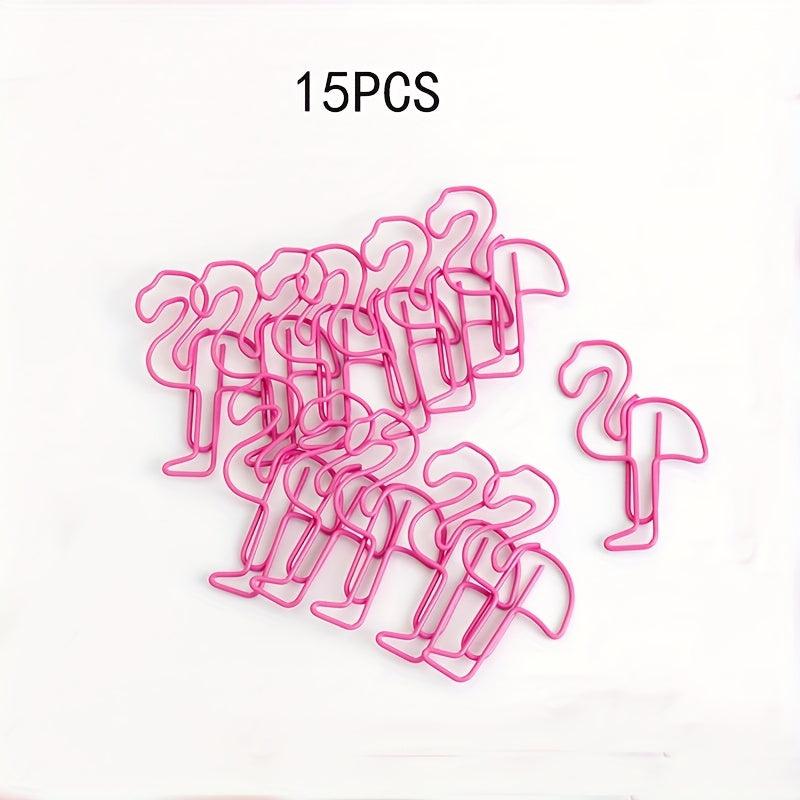 30PCS Flamingo Paper Clips Animal Bookmark File Note Page Marker
