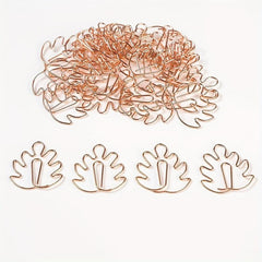 50pcs Monstera Paper Clips Metal Bookmarks For Office School Wedding