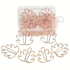 50pcs Monstera Paper Clips Metal Bookmarks For Office School Wedding