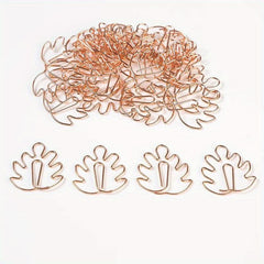 50pcs Monstera Paper Clips Metal Bookmarks For Office School Wedding