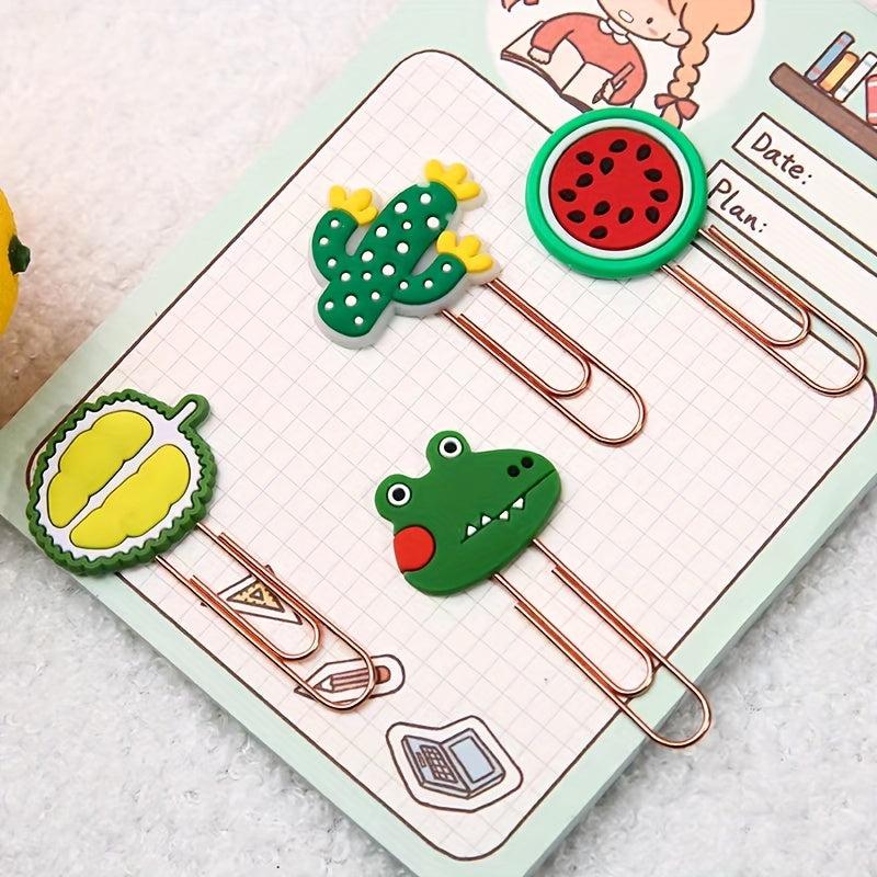 20pcs Cartoon Style Paper Clips Office Stationery Bookmarks Holder