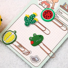20pcs Cartoon Style Paper Clips Office Stationery Bookmarks Holder