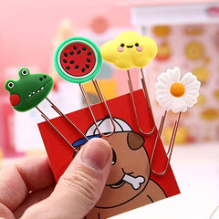 20pcs Cartoon Style Paper Clips Office Stationery Bookmarks Holder