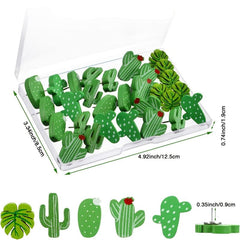 30pcs Wooden Push Pins Cactus Palm Leaf Thumb Tack for Photos Wall Maps