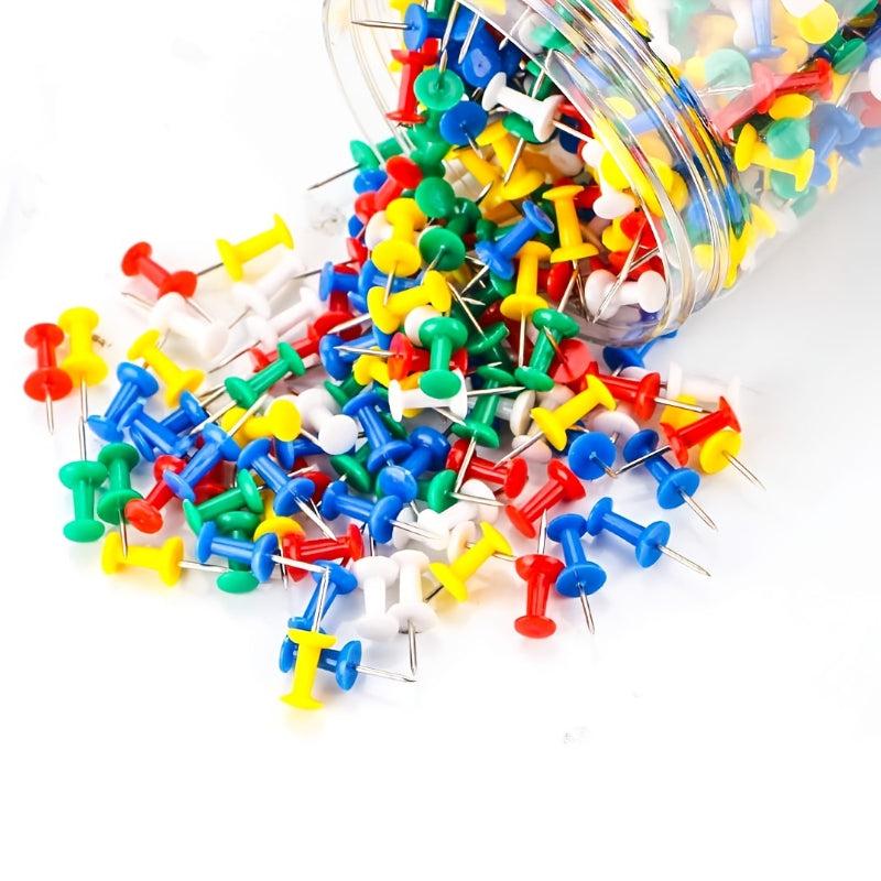 50 Count Colored Push Pins With Storage Box