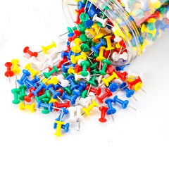 50 Count Colored Push Pins With Storage Box