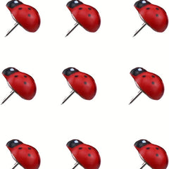 40pcs Wooden Ladybug Shaped Thumbtacks for Bulletin Board, Office Supplies
