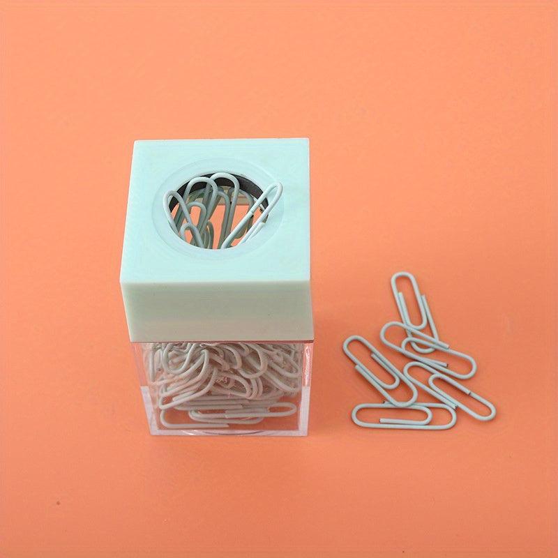18pcs Magnetic Paper Clip Storage Box Large Capacity Desktop Office Macaron Clip