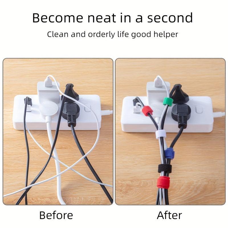 10pcs Hook And Loop Nylon Ties for Cable Wire Storage