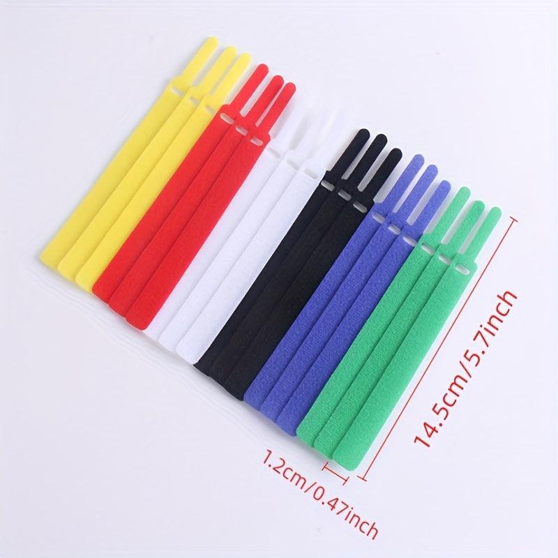 10pcs Hook And Loop Nylon Ties for Cable Wire Storage