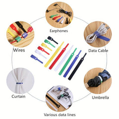 10pcs Hook And Loop Nylon Ties for Cable Wire Storage