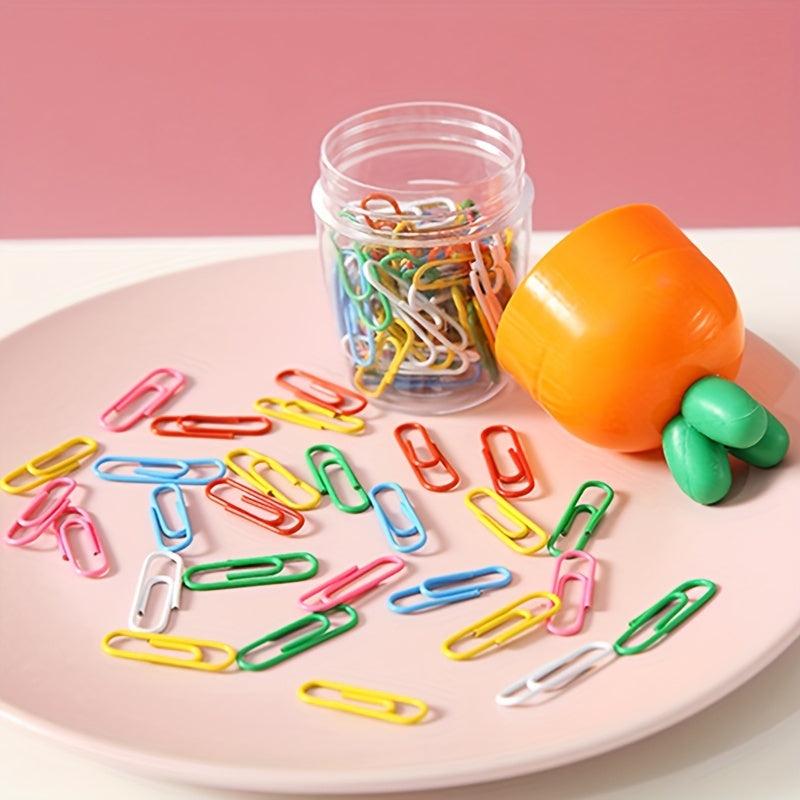 Carrot Shaped Storage Box with 100 Paper Clips