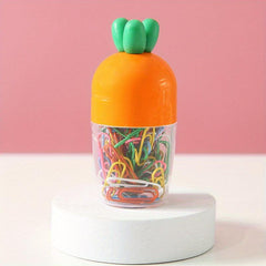Carrot Shaped Storage Box with 100 Paper Clips