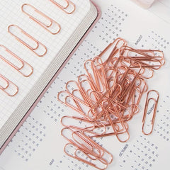 100pcs Rose Paper Clips 28MM Boxed Metal Paper Clips Push Pins Office Folder
