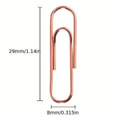 100pcs Rose Paper Clips 28MM Boxed Metal Paper Clips Push Pins Office Folder