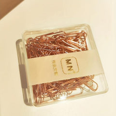 100pcs Rose Paper Clips 28MM Boxed Metal Paper Clips Push Pins Office Folder