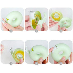 2pcs Donut Shape Tape Dispensers Portable Tape Holder pink