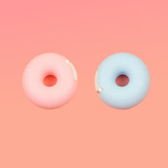 2pcs Donut Shape Tape Dispensers Portable Tape Holder pink