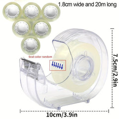 1pc Cutter 6pcs Tape Clear Tapes And Refillable Dispensers Transparent Tape Refi