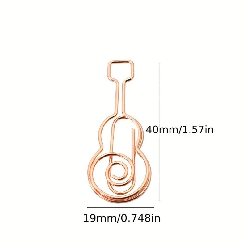Special Shaped Music Note Paper Clips, Rose Gold Plated, 20 Count