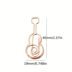 Special Shaped Music Note Paper Clips, Rose Gold Plated, 20 Count