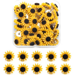 Sunflower Push Pins 30pcs Decorative Flower Cork Board Tacks