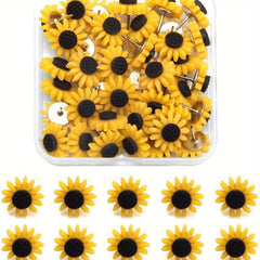 Sunflower Push Pins 30pcs Decorative Flower Cork Board Tacks