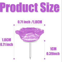 30 Resin Rose Push Flower Thumb Nails Cork Board Pins Purple