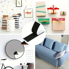 4 Pairs Heavy Duty Adhesive Hook & Loop Tape Strips 5x10 16 Cm