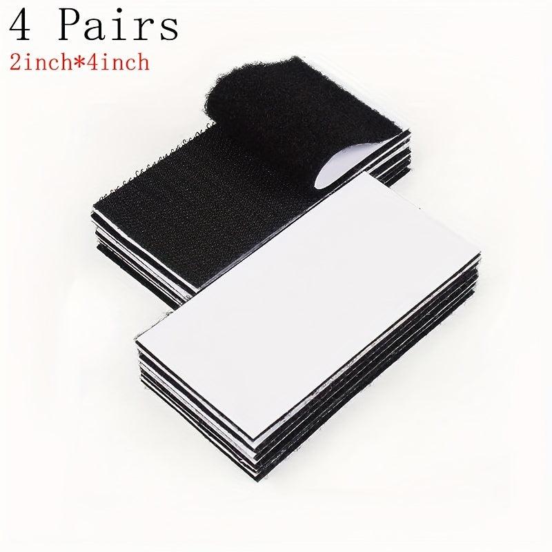 4 Pairs Heavy Duty Adhesive Hook & Loop Tape Strips 5x10 16 Cm
