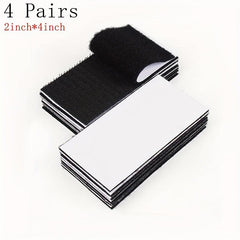 4 Pairs Heavy Duty Adhesive Hook & Loop Tape Strips 5x10 16 Cm