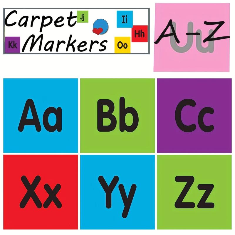 26pcs Carpet Markers 10-16cm Alphabet Adhesive Carpet Dots Markers