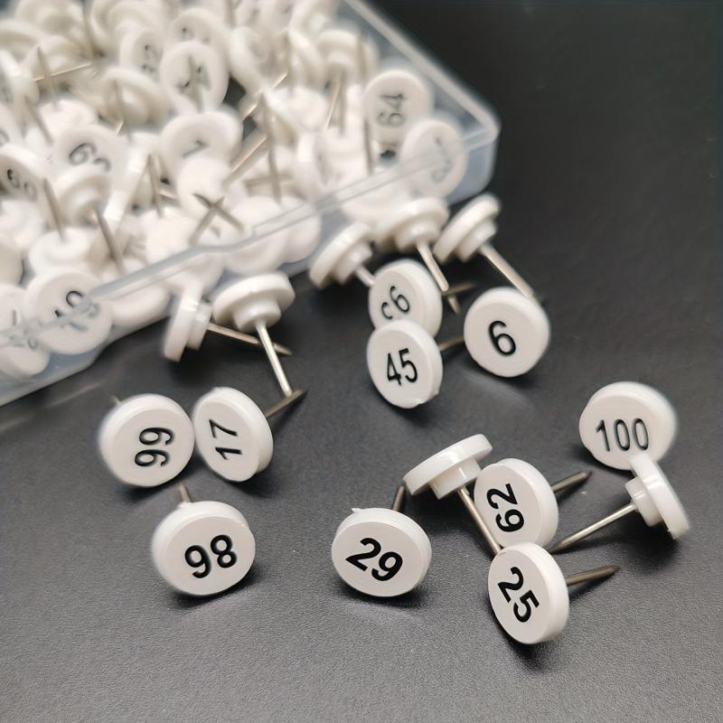 100 Numbered Push Pin Tacks Sequential Pins With Numbers For Maps Presentations