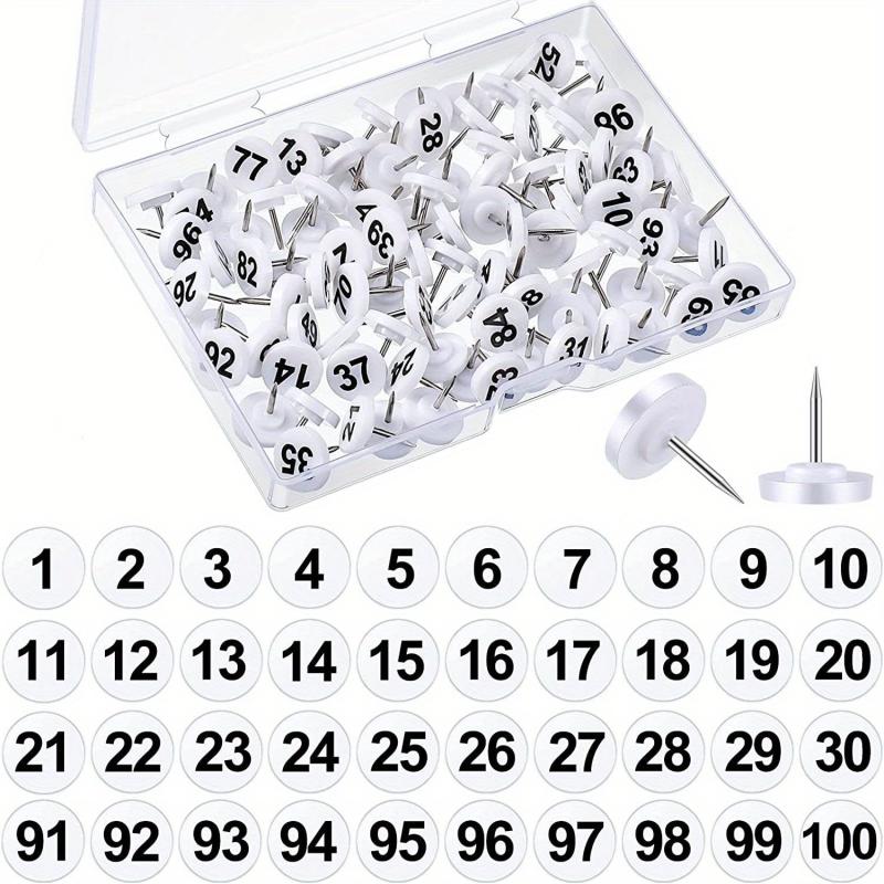 100 Numbered Push Pin Tacks Sequential Pins With Numbers For Maps Presentations